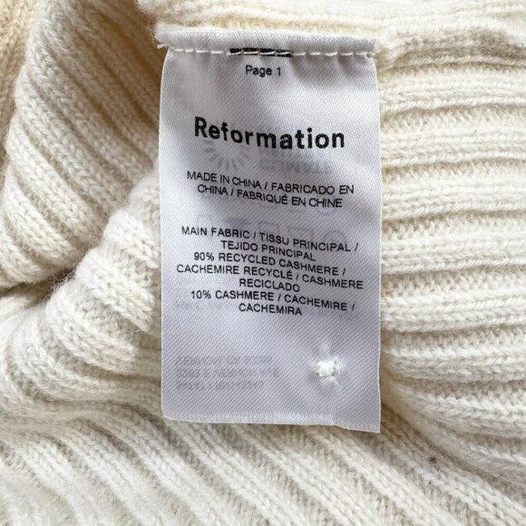 Reformation Fantino Cashmere Collared Cardigan Button Down Gossamer Cream Small - Picture 8 of 17